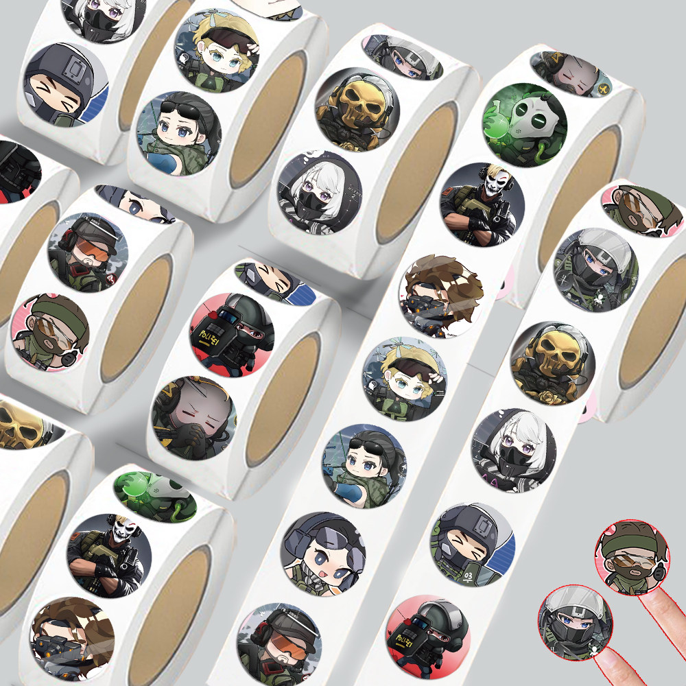 创意三角洲人物卷卷贴纸热门游戏搞怪抽象猎奇表情包周边标签贴画