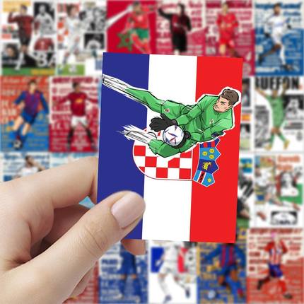 63张足球巨星贴纸足球明星装饰手机壳笔记本电脑桌面防水贴画diy