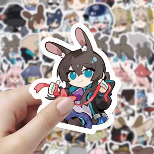 120张明日方舟特蕾西亚卡通贴纸可爱标签装 饰封口贴diy防水行李箱