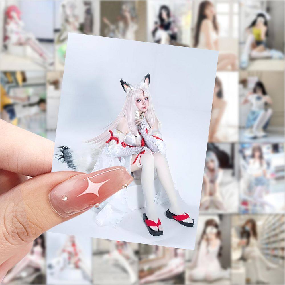 126张白丝美女性感纯欲ins笔记本贴纸手机壳桌面装饰手账贴画防