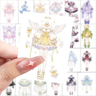 188张OC服设素材创意贴画小众卡通二次元贴画手机手账装饰diy贴纸