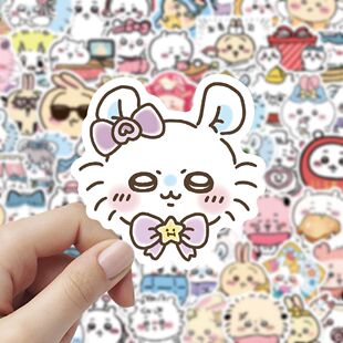 103张吉伊卡哇chiikawa贴纸日系卡通可爱沙雕装饰diy防水立体贴画