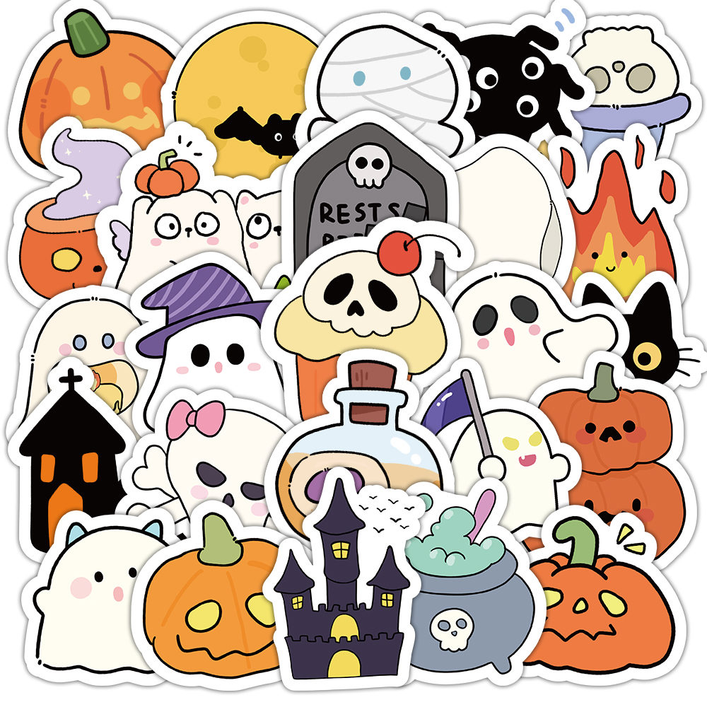 120张万圣节贴纸小图案创意标签