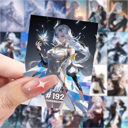 原神申鹤贴纸游戏女角色二次元创意贴画diy手机电脑笔记本装饰图