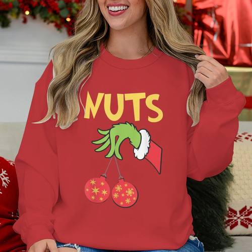 欧美潮流圣诞NUTS印花卫衣