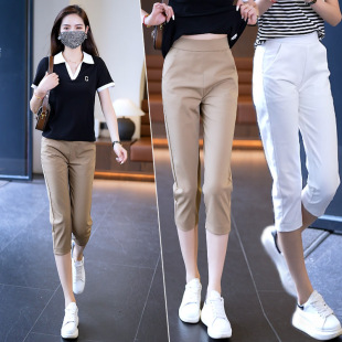 哈伦裤 薄款 新款 休闲裤 子 休闲女七分裤 宽松显瘦小脚7分女裤 夏季