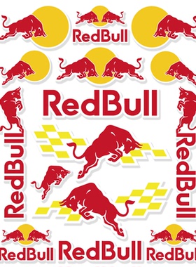 红牛贴纸车贴摩托车改装赞助商反光防水电动车装饰个性头盔贴花