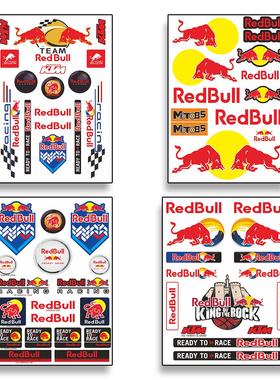 适用红牛贴纸摩托车改装反光头盔贴花赞助商个性车贴电动车装饰贴
