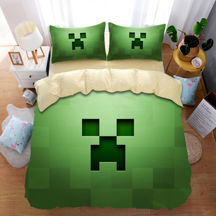 我的世界minecraft纯棉四件套学生宿舍0.9单人三件套床单被罩床笠