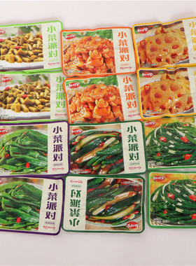 杜明安小菜派对香辣萝卜海带脆藕腌黄瓜脆贡菜下饭酸豆角小菜零食