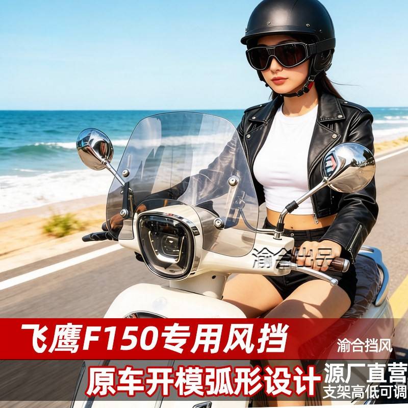 适配飞鹰F150风挡改装配件护胸挡雨专用前挡风玻璃可调支架挡板图片