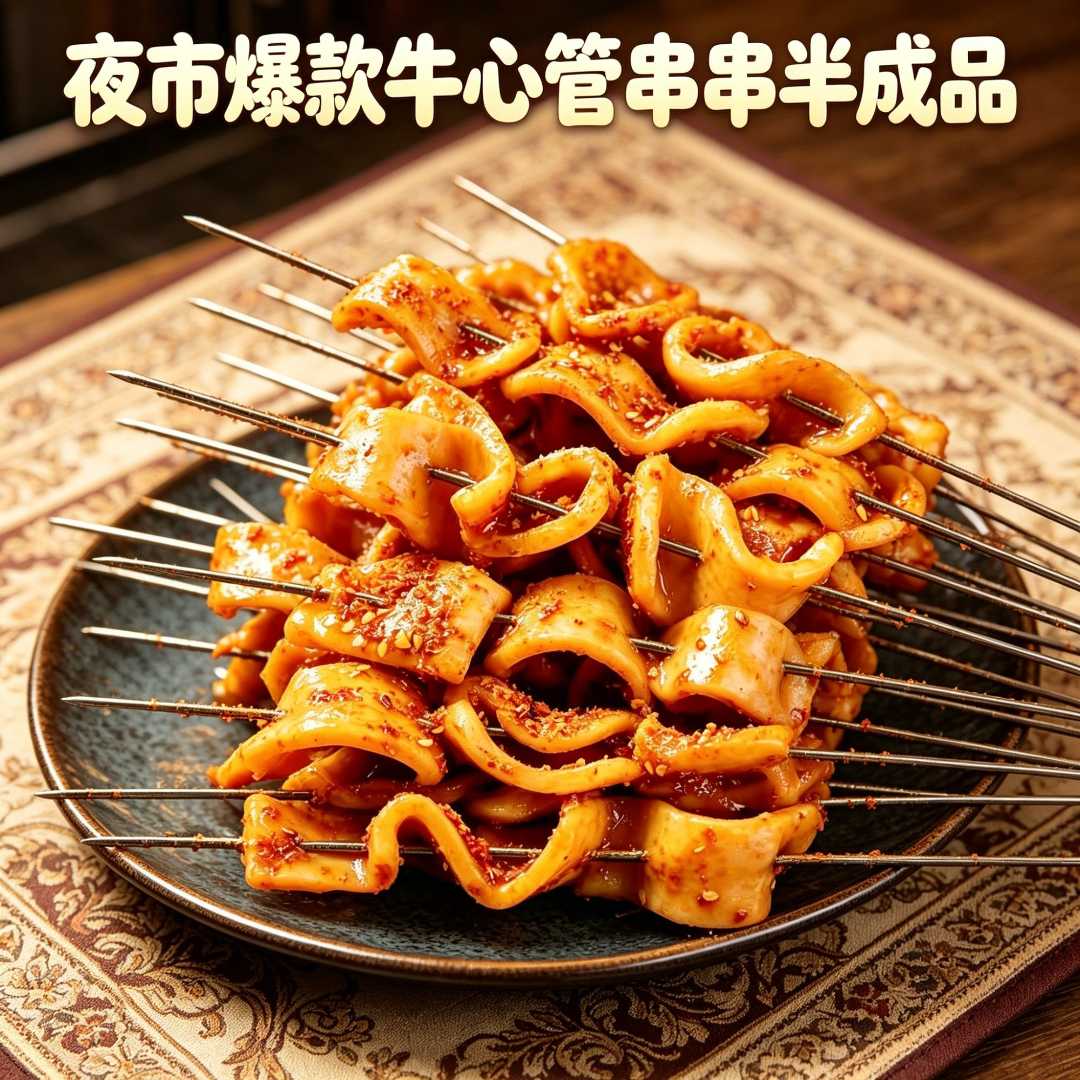 精品新鲜牛心管串串火锅锅烧烤串半成品家庭组合食材大全批发商用
