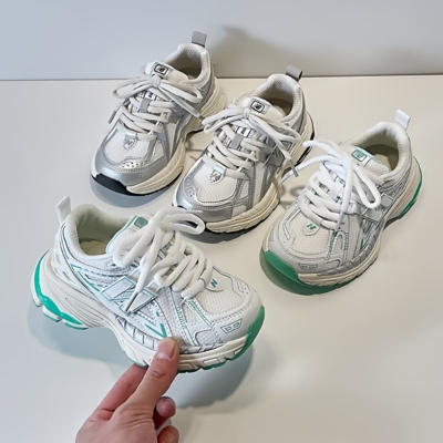 儿童运动鞋2026春季新款女童老爹鞋男童鞋网鞋订书机休闲n字潮鞋