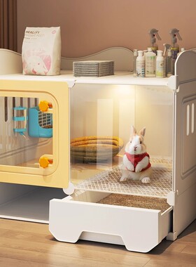 兔笼兔子窝家用大号荷兰猪豚鼠笼子侏儒兔带厕所豪华别墅四季通用