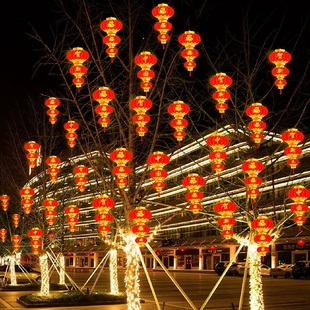 新年挂树灯笼户外装饰灯中国风福字挂灯节庆用品树木树景灯亮化灯