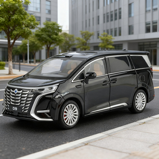 宏森智冠1:24腾势D9商务车转向避震开门声光回力合金车玩具模型