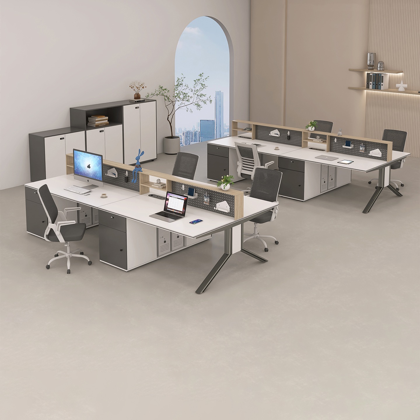 办公室职员办公桌员工双人工位