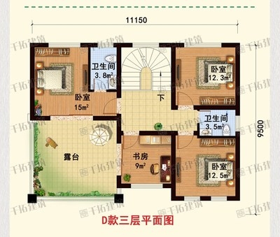 新自农村图带房U农村建施小洋 效果图设二半三层欧式 首单直降