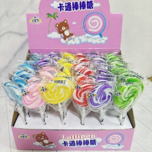 圣诞节糖果卡通水果味棒棒糖花卷糖果蛋糕店超市波板棒棒糖批发