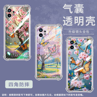 适用Nothingphone1手机壳phone2四角防摔樱花蝴蝶Phone2a防摔NothingPhone2APlus高级感CMFPhone1保护套
