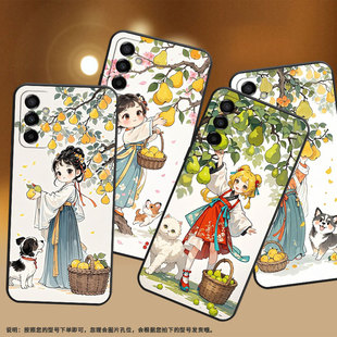 适用三星M02手机壳M23嬉戏玩耍SM M145F黑色M20硅胶M10保护套 M105F全包边samsungM12磨砂壳M13防摔爆SM