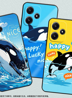 适用小米POCOM3手机壳M3Pro耐磨21091116AG轻薄XiaomiPOCOM4Pro漫画虎鲸M6防摔23076PC4BI个性M7保护套