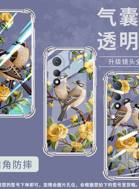 适用传音TecnoPova7Ultra气囊壳PovaNeo2四角防摔LJ9手机壳TecnoPovaCurve刺绣花鸟PovaNeo3硅胶保护套