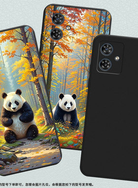 适用MOTOG54手机壳商务时尚G42磨砂壳MotorolaG54PowerEdition中国风熊猫G54Power潮流男女款保护套