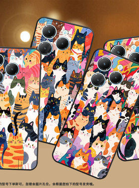 适用传音InfinixSmart8手机壳Hot40时尚TecnoPova6Pro保护套LF7n抽象猫Pova3全包边LF7n男女款Li9软壳