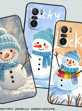 适用小米POCOF3手机壳POCOF4防摔F5PRO圆圆雪人XiaomiPOCOF5商务POCOF6Pro/F7Ultra高级24069PC21G保护套