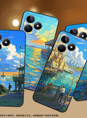 适用realmec11手机壳c30s超薄rmx2180纯黑色c75防摔蓝色天空真我c20软壳rmx3261保护套c25高级硅胶男女款