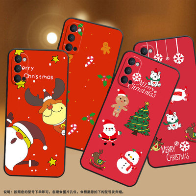 适用OPPOReno4Lite手机壳10xPCCM00商务0pp0RenoAce保护套Ace2圣诞老人Reno3高级感PCKM70轻薄Reno5软壳