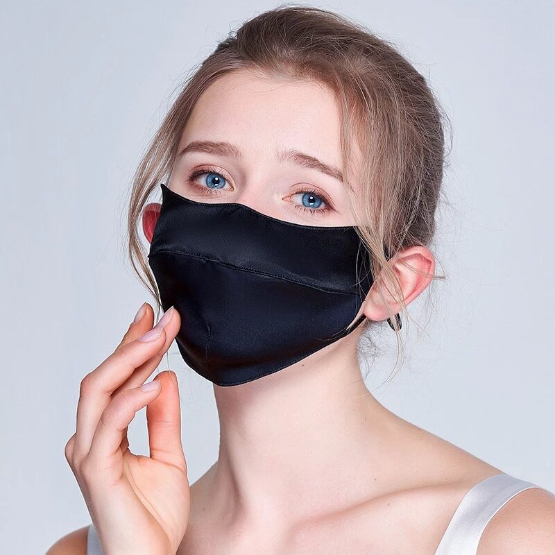 真丝面罩睡眠透气护全脸罩夏防紫外线口罩桑蚕丝防油烟面纱女