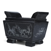 石雕长方形香炉寺庙复古寺院祠堂大香炉石头拜佛香炉祖庙青石香u.