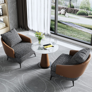 售楼处部洽谈桌椅组合轻奢休闲酒店大堂办公室休息区接待会客沙发