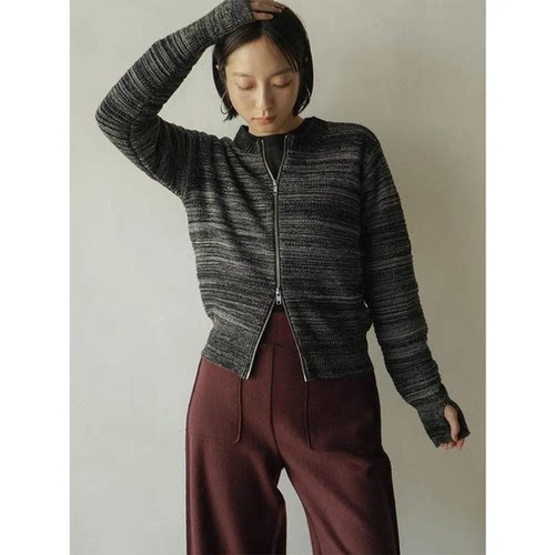 纯元  孤品  R@DI@TE  双层拉链混合针织开衫