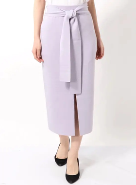 日单纯原MERC，URYDU0系带分叉针织半身裙包臀裙