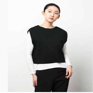 rel@xing 1@bel 纯色V领叠穿马甲 green 日单