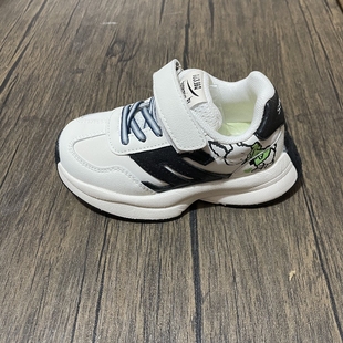 24春秋款运动鞋男女童宝宝皮面中童机能鞋潮流超轻透气防滑休闲鞋