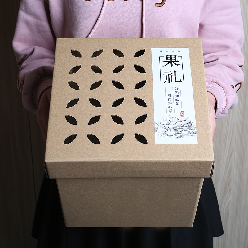 通用牛皮纸包装盒礼盒 空盒子 水果特产坚果葡萄香瓜梨瓜盒定做