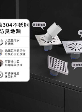 科勒家用地漏浴室防臭卫生间厨房阳台洗衣机防虫下水道地漏33601T