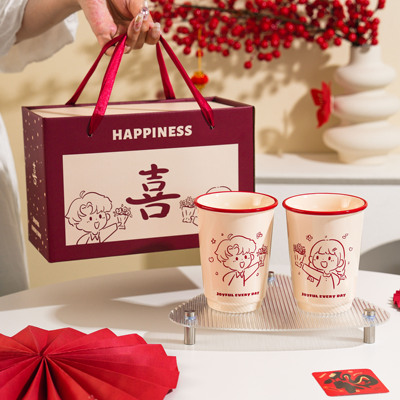 情侣杯子高级感一对陶瓷马克杯