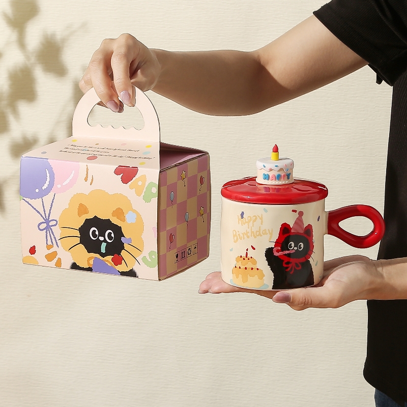 创意猫咪陶瓷马克杯实用