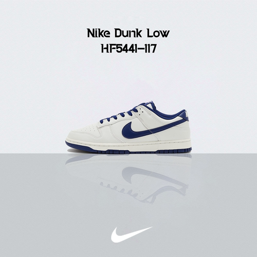 Nike Dunk LOW RETRO 舒适耐穿 低帮 板鞋 男款 白蓝 HF5441-117