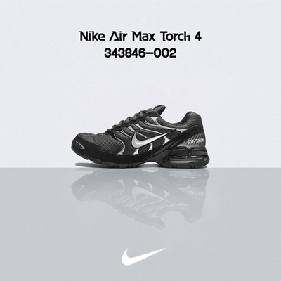 Nike Air Max Torch 4 低帮休闲跑步鞋 男 黑银 343846-002