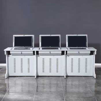 手动液晶屏隐藏式翻转电脑桌显示屏手动翻转箱隐藏式显示屏翻转机