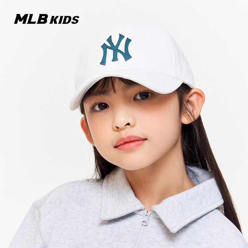 MLB儿童官方男女童经典队标百搭棒球帽简约帽子春夏