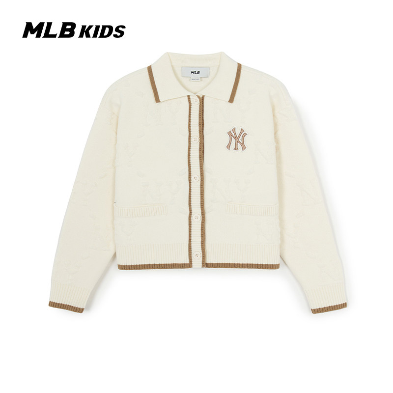 MLB儿童官方女童复古潮奢钻石老花针织开衫百褶裙裤26春季新款,童装/婴儿装/亲子装,套装,淘宝优惠券,粉丝福利购,淘宝优惠卷