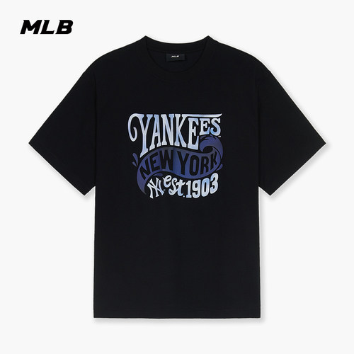 MLB官方男女同款情侣潮酷宽松时尚百搭夏日字母印花短袖T恤TSX05