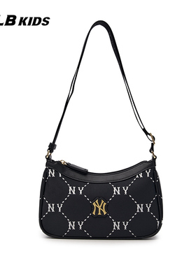 MLB儿童官方男女童时髦潮流压印复古钻石老花斜挎包25秋冬新款